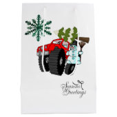 Snowman Christmas Frohen Festtage Gift Bags Mittlere Geschenktüte (Rückseite)