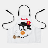 Snowman Christmas Fun Novelty Cartoon Schürze (Vorderseite)