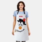 Snowman Christmas Fun Novelty Cartoon Schürze (Getragen)