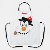Snowman Christmas Fun Novelty Cartoon Schürze (Vorderseite)