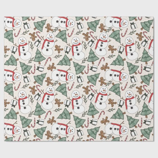 Snowman Christmas Geschenkpapier (Flach)