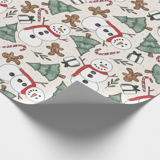 Snowman Christmas Geschenkpapier (Ecke)