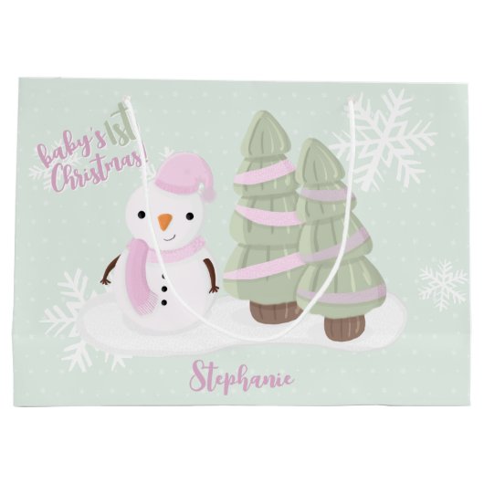 Snowman Christmas Große Geschenktüte (Rückseite)