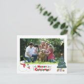 Snowman Christmas Grußkarte Postkarte (Stehend Vorderseite)