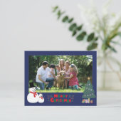 Snowman Christmas Grußurlaub Postkarte (Stehend Vorderseite)