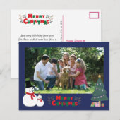 Snowman Christmas Grußurlaub Postkarte (Vorne/Hinten)