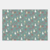 Snowman & Christmas Icons Pattern- Playful Holiday Geschenkpapier Set (Vorderseite 3)