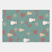 Snowman & Christmas Icons Pattern- Playful Holiday Geschenkpapier Set (Vorderseite 2)