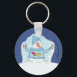 Snowman Christmas ist "Schnee" Nah Schlüsselanhänger<br><div class="desc">Möge dein Geist große Freude empfinden,  während Weihnachten nahe zeichne. Snowman fühlt sich,  dass Weihnachten "Schnee" nah in diesem lustigen Wortspiel ist Urlaubsplanung! Originelles Design von Christie Black von Kreationen aus dem Herzen.</div>