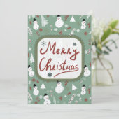 Snowman Christmas Karte (Stehend Vorderseite)