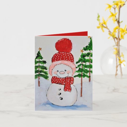 Snowman Christmas Karte (Gelbe Blume)