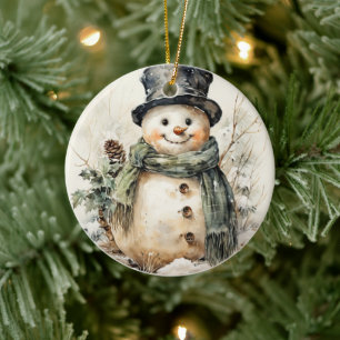 Snowman Christmas Keramik Ornament