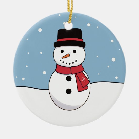 Snowman Christmas Keramik Ornament (Vorne)