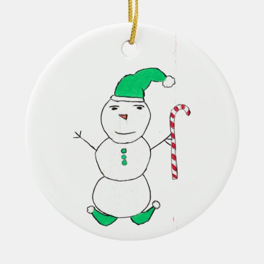 Snowman Christmas Keramik Ornament (Vorne)