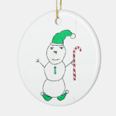 Snowman Christmas Keramik Ornament (Links)