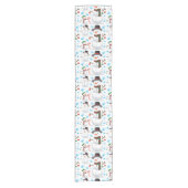 Snowman Christmas Kurzer Tischläufer (Vorderseite)