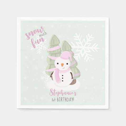 Snowman Christmas Napkins Serviette (Vorderseite)