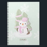 Snowman Christmas Notizblock<br><div class="desc">Snowman Christmas Celebrate your child's winter birthday with this cute and snowman wearing a pastel pink knitted hat and scarf. This theme is ideal for your little one’s winter birthday or kid’s Christmas party. Design is completely customizable. Check out the coordinating stationery and ohrs.</div>