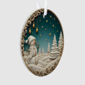 Snowman Christmas Ornament 2025 – Classic Carved (Vorderseite)