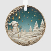 Snowman Christmas Ornament 2025 – Classic Carved (Rückseite)
