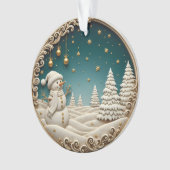 Snowman Christmas Ornament 2025 – Classic Carved (Vorderseite)