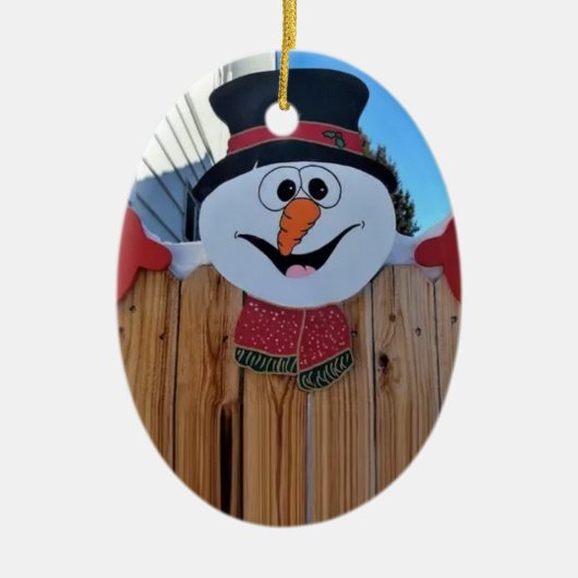 **SNOWMAN** CHRISTMAS ORNANANAS KERAMIK ORNAMENT (Vorne)