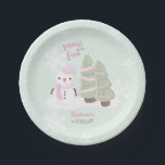 Snowman Christmas Paper Teller<br><div class="desc">Snowman Christmas Celebrate your child's winter birthday with this cute and snowman wearing a pastel pink knitted hat and scarf. This theme is ideal for your little one’s winter birthday or kid’s Christmas party. Design is completely customizable. Check out the coordinating stationery and ohrs.</div>