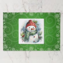 Snowman Christmas Paper Tischset 25 pro Pad