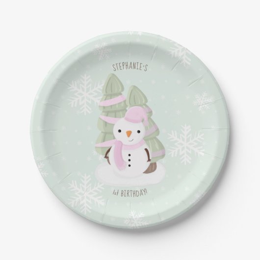 Snowman Christmas Pappteller (Vorderseite)