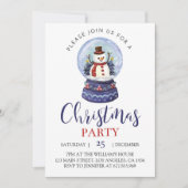 Snowman Christmas Party Bithday Einladung (Vorderseite)