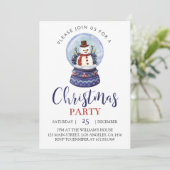 Snowman Christmas Party Bithday Einladung (Stehend Vorderseite)