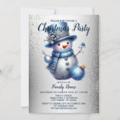 Snowman Christmas Party Elegante Winterferien Einladung (Vorderseite)
