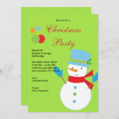 Snowman Christmas Party Holiday Invite Einladung (Vorne/Hinten)