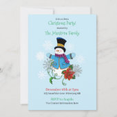 Snowman Christmas Party Invite Einladung (Vorderseite)
