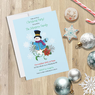 Snowman Christmas Party Invite Einladung