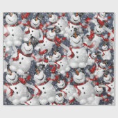 Snowman Christmas Pattern Geschenkpapier (Flach)