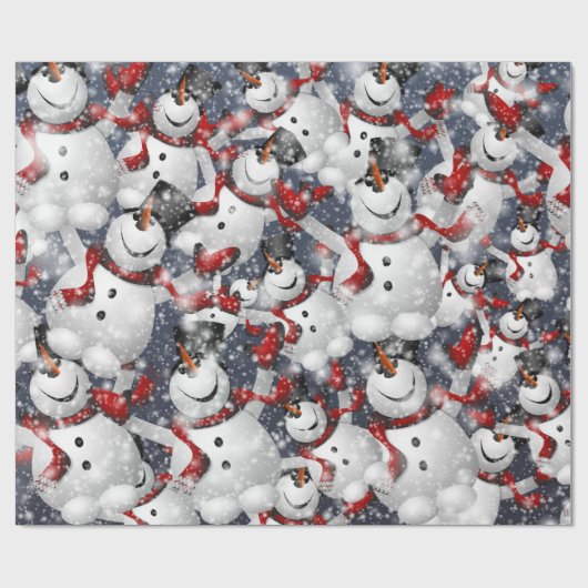 Snowman Christmas Pattern Geschenkpapier (Flach)