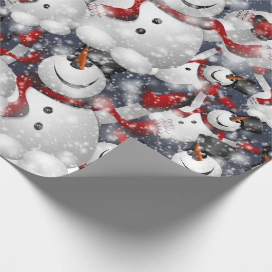 Snowman Christmas Pattern Geschenkpapier (Ecke)