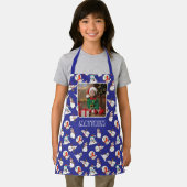 Snowman Christmas Pattern Navy Blue Boys Foto Schürze (Insitu)