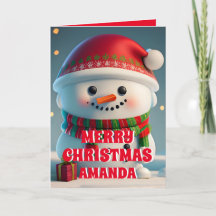 Snowman Christmas Personalisiert Kids Foto