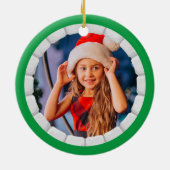 Snowman Christmas Personalisiert Kids Foto Keramik Ornament (Hinten)