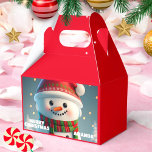 Snowman Christmas Personalisiert Kids Party Red Geschenkschachtel<br><div class="desc">Schneemänner Weihnachtskinder Party Red Holiday Gevor Box für Weihnachten Party.</div>
