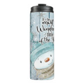 Snowman Christmas Personalize Thermosbecher (Vorderseite)