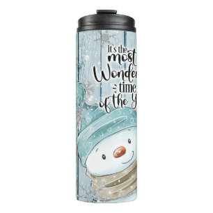 Snowman Christmas Personalize Thermosbecher