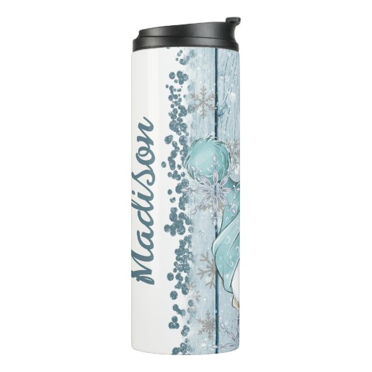 Snowman Christmas Personalize Thermosbecher (Nach links gedreht)