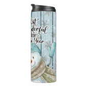 Snowman Christmas Personalize Thermosbecher (Nach rechts gedreht)