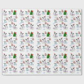 Snowman Christmas Pinguin Wrapping Paper Geschenkpapier (Flach)