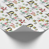 Snowman Christmas Pinguin Wrapping Paper Geschenkpapier (Ecke)