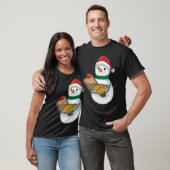 Snowman Christmas Pizza T-Shirt (Unisex)