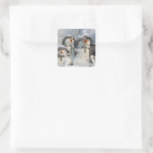 Snowman Christmas Quadratischer Aufkleber (Tasche)